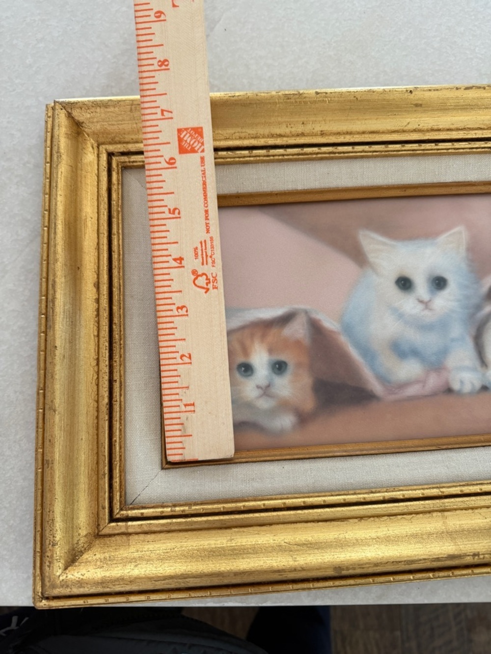 Vintage signed Dorothy Hutsler Kitten painting in Gold Gilded Frame - - Picture 7 of 10